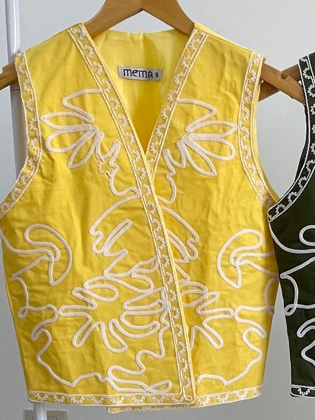 Yellow Embroidered vest