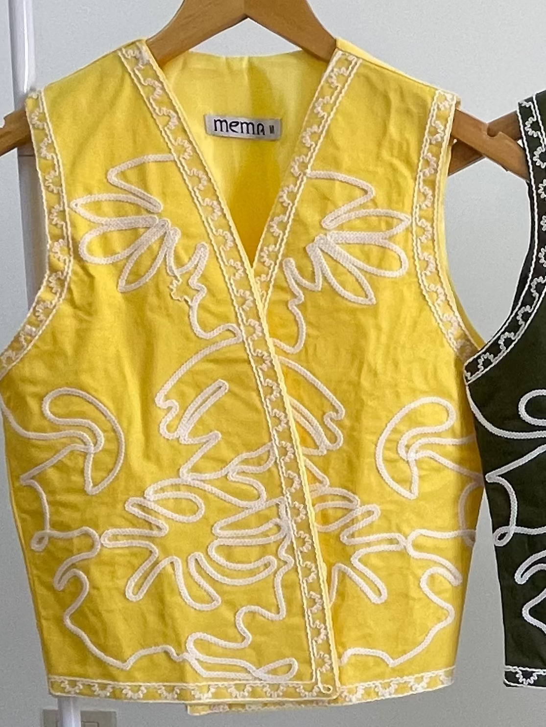 Yellow Embroidered vest