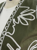 Olive Green Embroidered vest