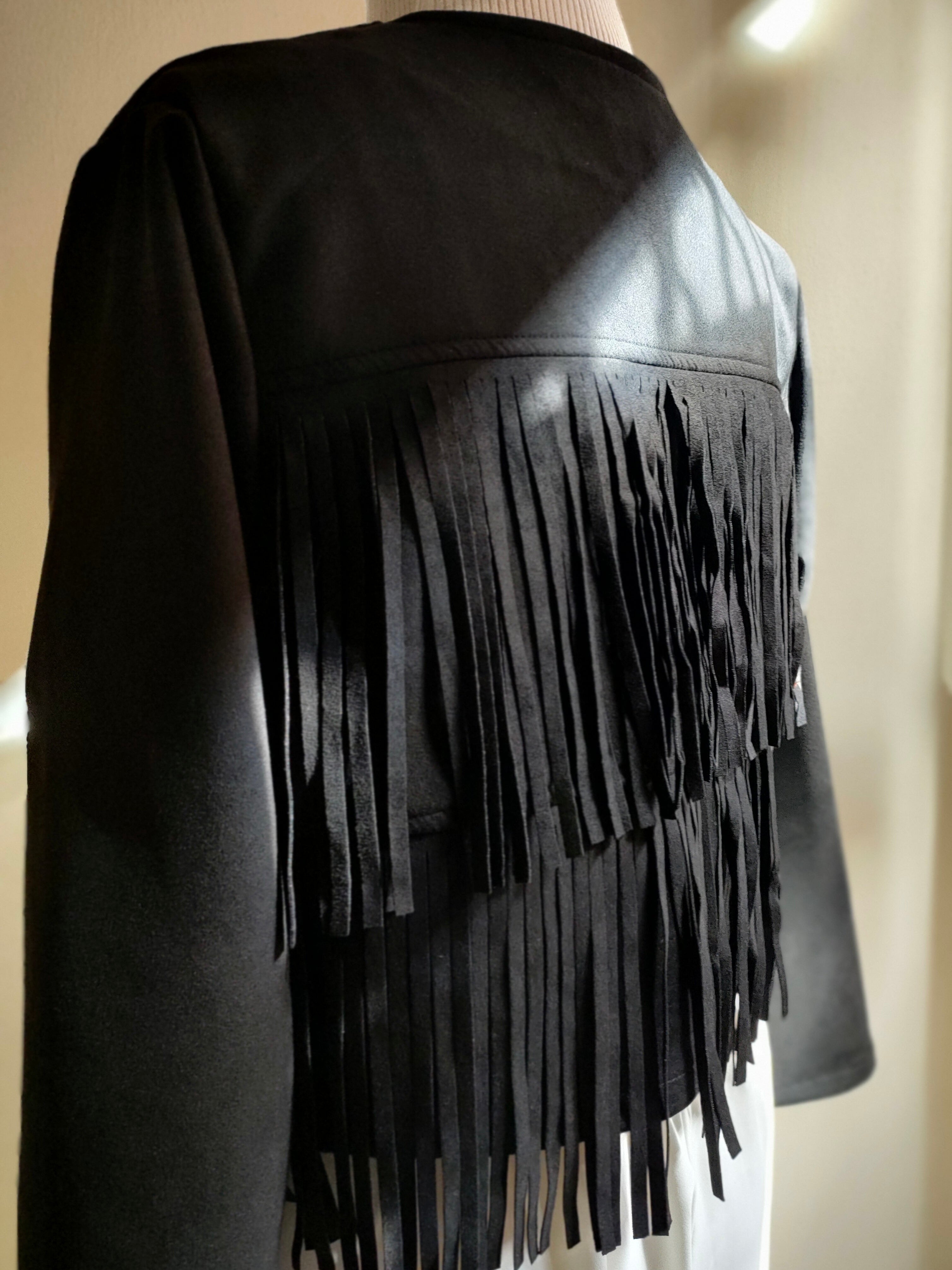 Black Suede fringe jacket