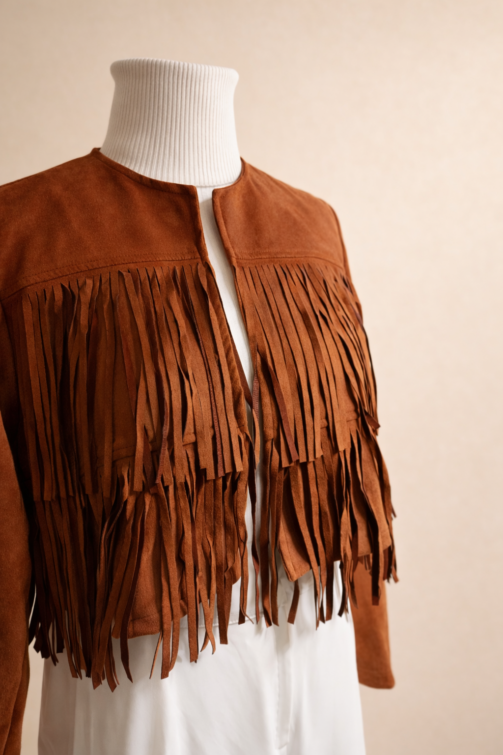 Camel SuedeFringe Jacket