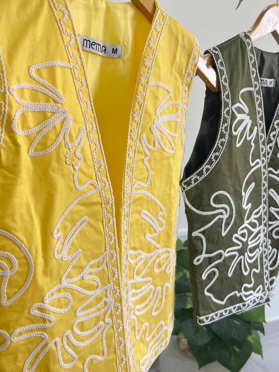 Yellow Embroidered vest