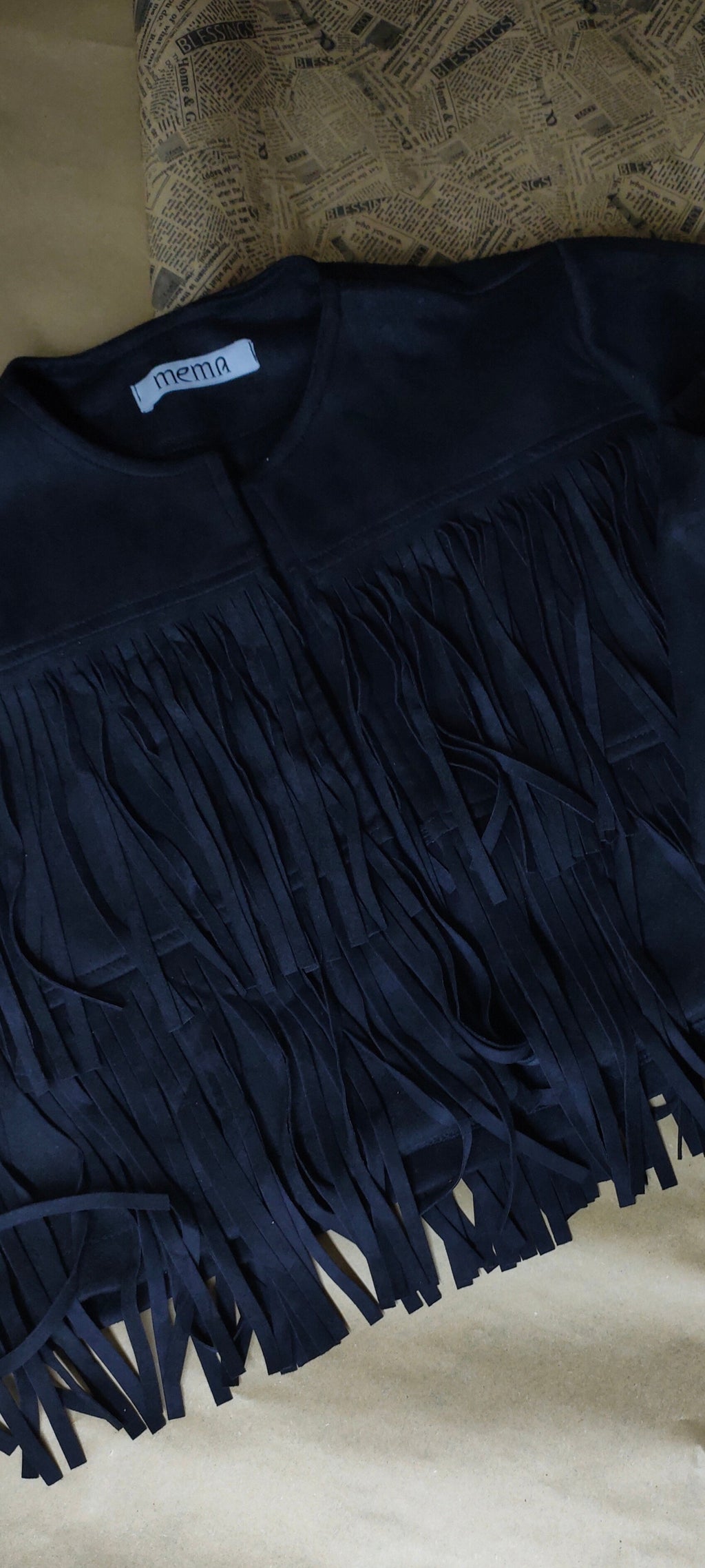 Black Suede fringe jacket