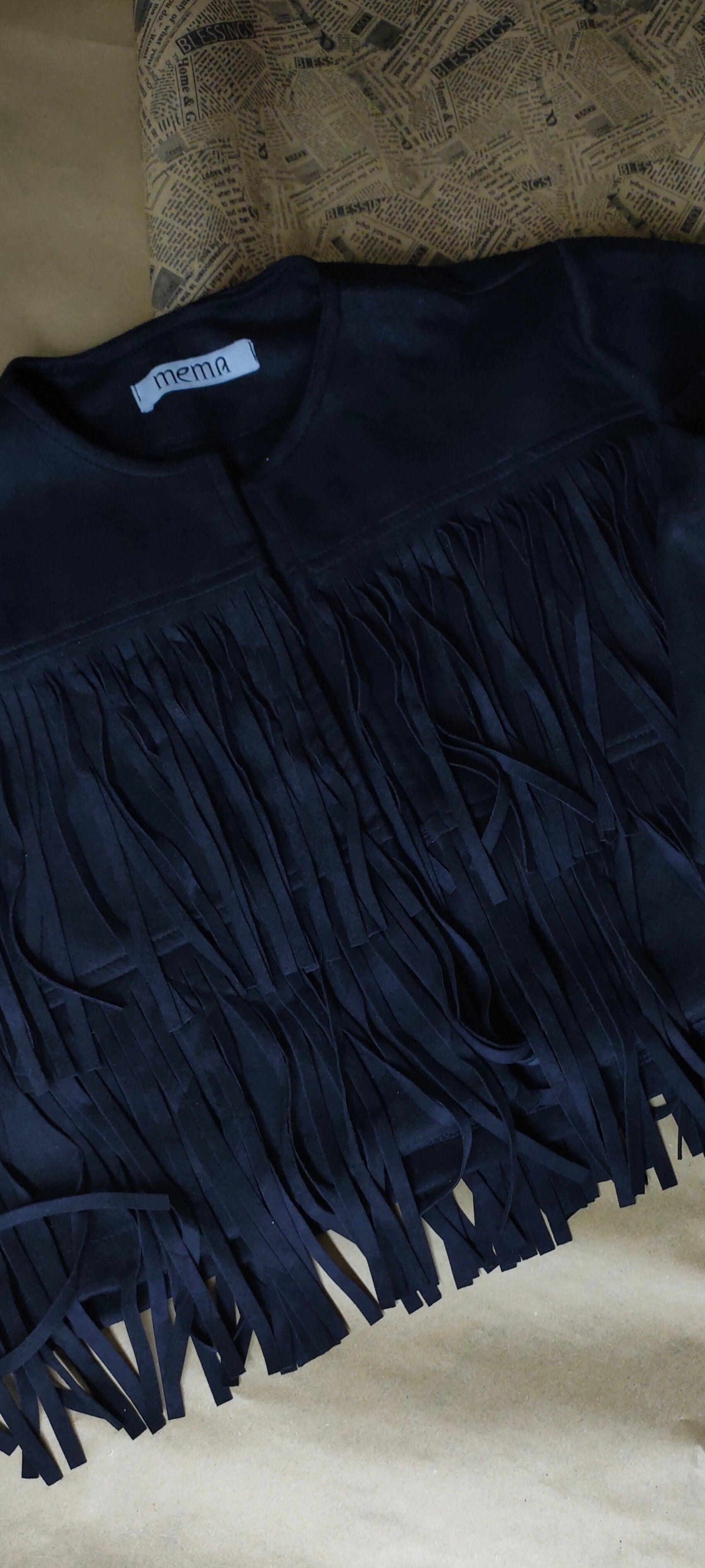 Black Suede fringe jacket