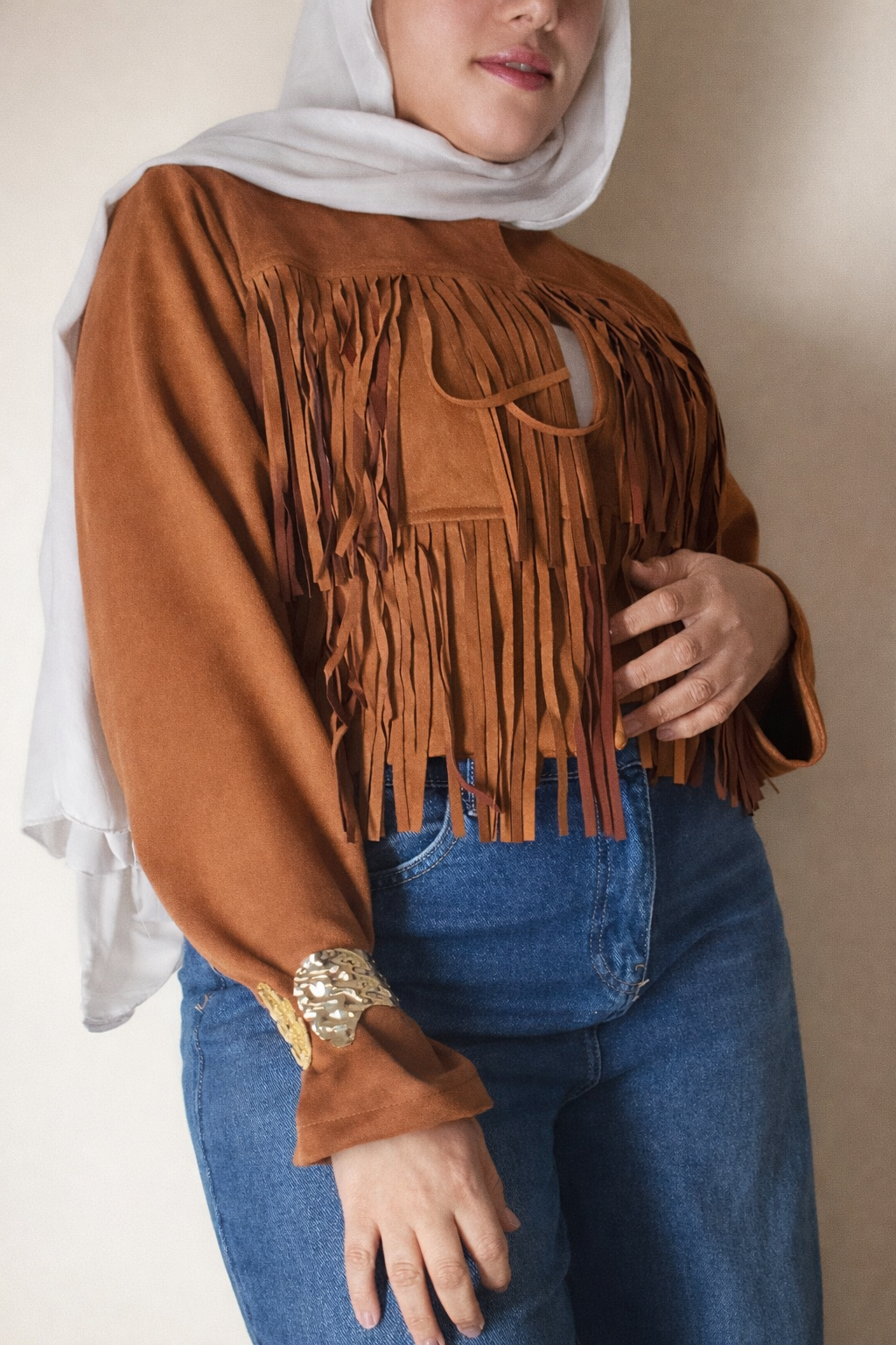 Camel SuedeFringe Jacket